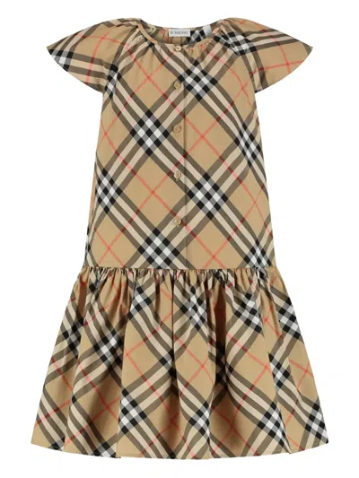 Burberry Kids' Vintage Check-pattern Dress In Brown