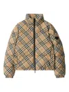 Burberry Vintage Check Pattern Puffer Jacket In Brown