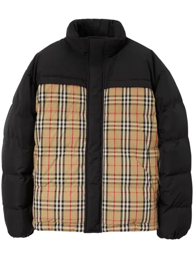 Burberry Oakmere Quilted Nylon Reversible Down Jacket In Black
