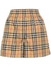 Burberry Audrey Check Cotton Shorts In Archive Beige Ip Chk
