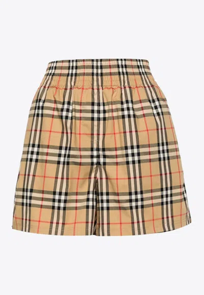 BURBERRY VINTAGE CHECK-PATTERN SHORTS