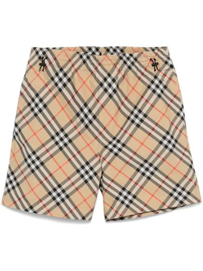 Burberry Vintage Check-pattern Shorts In Neutrals