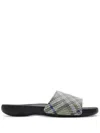 Burberry Dive Embossed Check Pool Slide Sandal In Grey