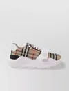 Burberry Check Fabric Sneakers In White