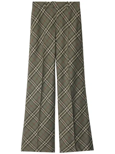Burberry Vintage Check-pattern Trousers In Grey