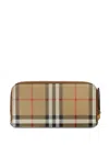 Burberry Vintage Check-pattern Zipped Wallet In Neutrals