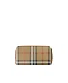 Burberry Vintage Check-pattern Zipped Wallet In Nude