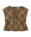Burberry Vintage Check Pintuck Blouse In Brown