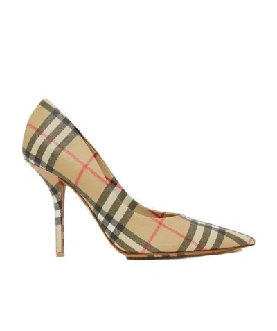 Burberry Archivio Check Baby Pumps In Alabaster Ip Check