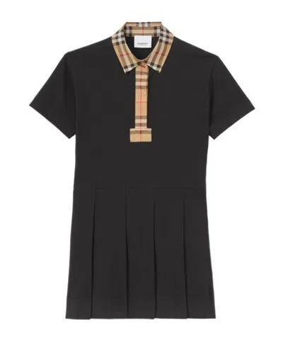 Burberry Vintage Check Polo Dress In Black