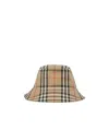Burberry Kids Cotton Reversible Check Bucket Hat In Nude