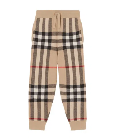 Burberry Vintage Check-print Cashmere Joggers In Nude