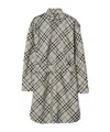 Burberry Check Cotton Shirt Dress In Gray
