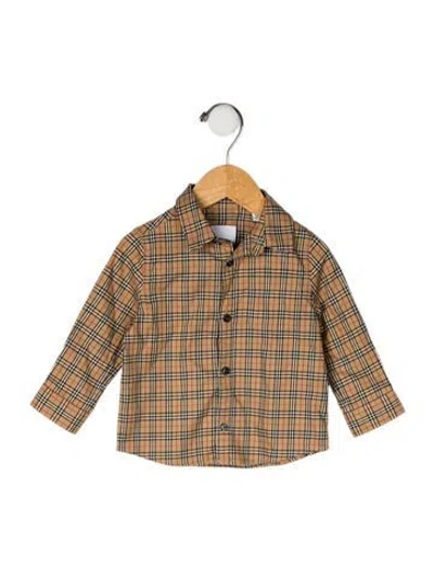 Pre-owned Burberry Babies' Vintage Check Print Long Sleeve Shirt In Neutrals