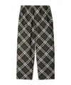 Burberry Nylon Trouser With Check Print In Black