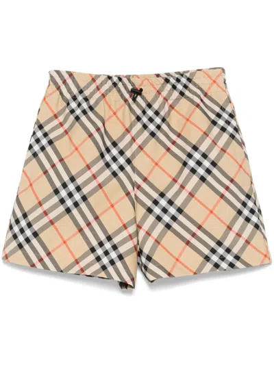 Burberry Vintage Check-print Shorts In Alabaster