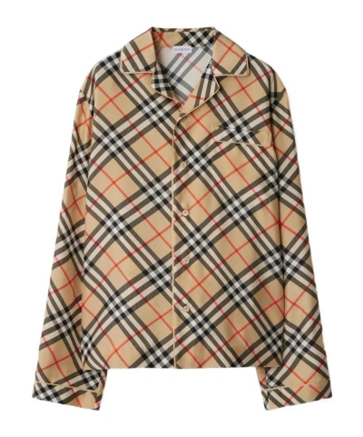 BURBERRY BURBERRY VINTAGE CHECK-PRINTED BUTTONED PAJAMA TOP