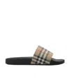 Burberry Furley Vintage Check Slides In Black