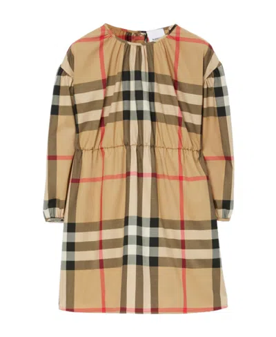 Burberry Vintage Check-print Stretch-cotton Dress In Nude