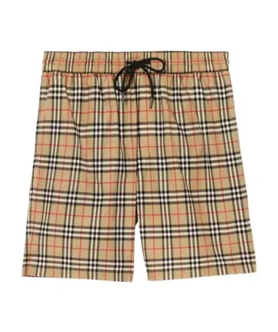 Burberry Vintage Check Print Swim Shorts In Brown