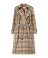 Burberry Checked Trench In Nude