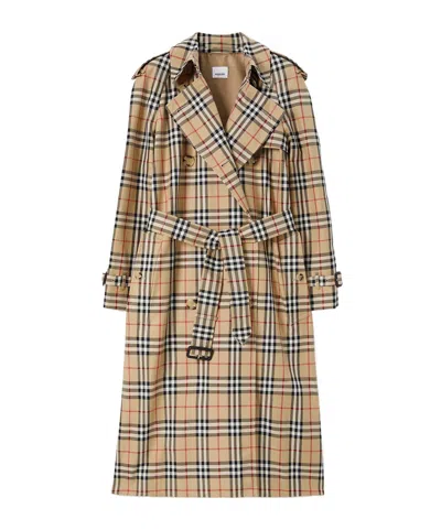 BURBERRY BURBERRY VINTAGE CHECK-PRINTED BELTED TRENCH COAT