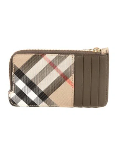 Pre-owned Burberry Vintage Check Printed Wallet In Neutral
