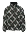 Burberry Multicolorreversible Down Jacket With All-over Check Motiv In Tech Fabric Man In Black