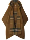 Burberry Reversible Check Cashmere Cape In Brown