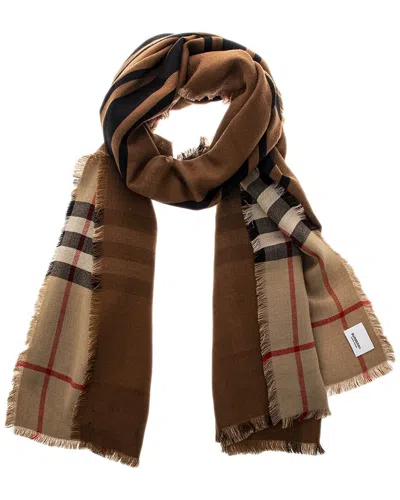 Burberry Vintage Check Reversible Cashmere Scarf In Brown