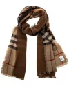 Burberry Vintage Check Reversible Cashmere Scarf In Brown