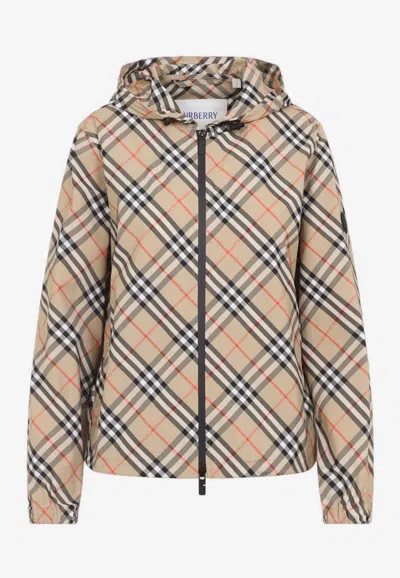 Burberry Vintage Check Reversible Windbreaker Jacket In Multi