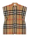 Burberry Vintage Check Reversible Wool Cape In Green