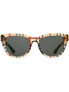 Burberry Vintage Check Round-frame Sunglasses In Neutrals