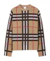 Burberry Check Technical Cotton Sweater In Multicolor