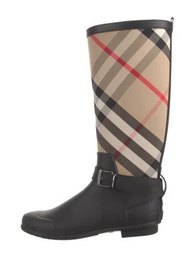 Pre-owned Burberry Vintage Check Rubber Rain Boots