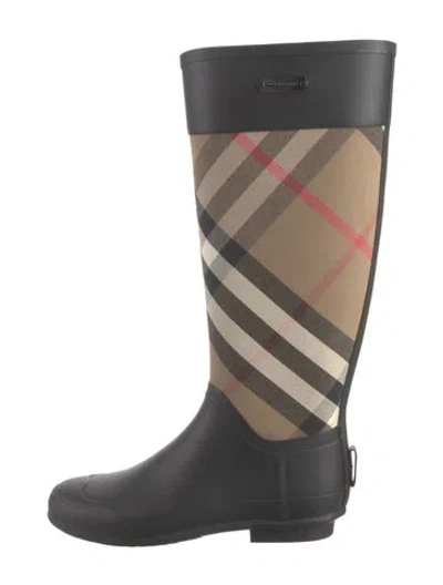 Pre-owned Burberry Vintage Check Rubber Rain Boots In Multi