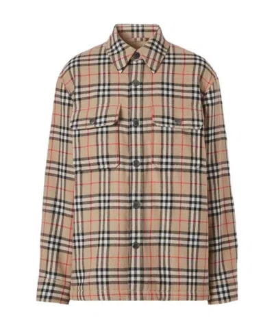 Burberry Beige Vintage Check Shirt Jacket In Multicolour
