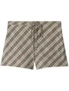 Burberry Check Cotton Pyjama Shorts In Neutrals