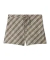 Burberry Beige Check Cotton Pyjama Shorts In Nude
