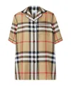 Burberry Tierney Check Mulberry Silk Pajama Shirt In Multicolor