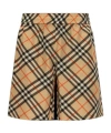 Burberry Drawstring Waistband Check Shorts With Embroidered Detail In Nude