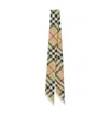 Burberry Silk Check Skinny Scarf In Nude