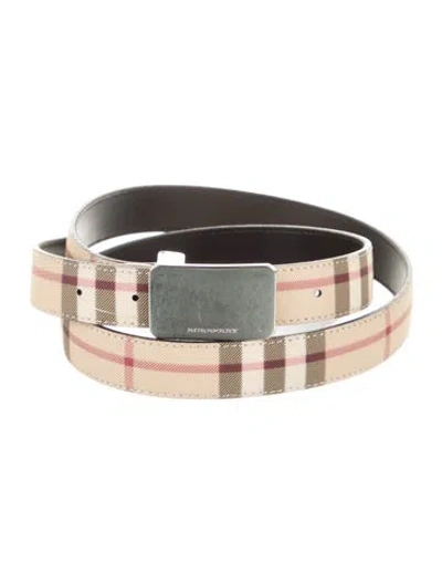 Pre-owned Burberry Vintage Check Skinny Waist Belt In Neutral