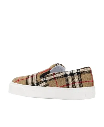 Burberry Vintage Check Slip-on Sneakers In Brown