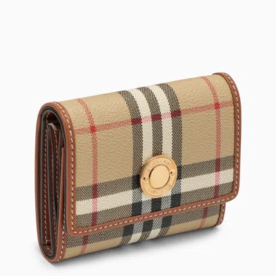 BURBERRY BURBERRY VINTAGE CHECK SMALL WALLET IN COATED CALVAS WOMEN