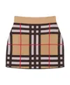 Burberry Check Technical Cotton Mini Skirt In Nude