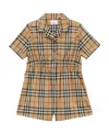 Burberry Vintage Check Stretch-cotton Twill Playsuit In Yellow