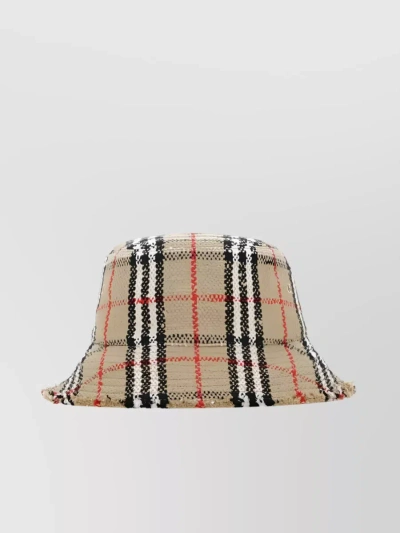 Burberry Vintage Check Textured Bucket Hat In Yellow