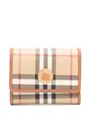 Burberry Check Tri-fold Wallet Vintage Pattern Stitching Trim